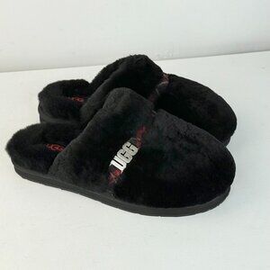 Women's Size 7 UGG Australia women's Dalla Plaid Graphic Black slipper Sheepskin